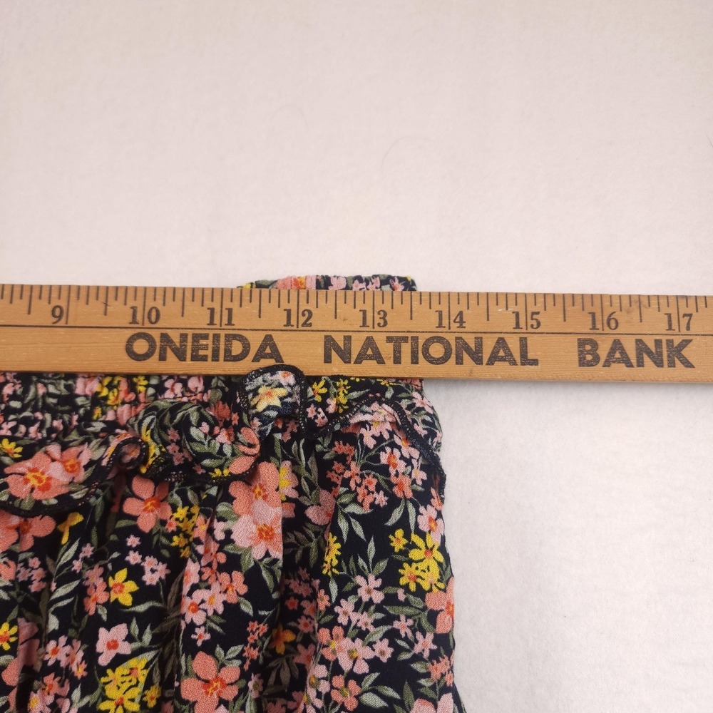 American Eagle Womens M Floral Mini Skirt Ruffle Boho Elastic Waist Pull On - Picture 6 of 8